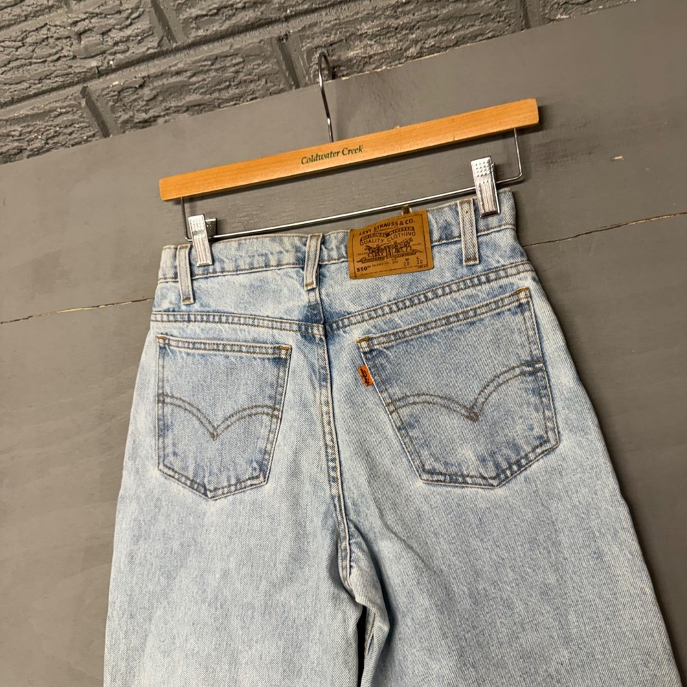 Levis 550 Vintage Orange Tab Relaxed Fit Student Jeans Light Wash 28x30 High